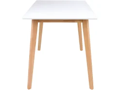 Mesa de comedor Voos 70x120 cm en color blanco y natural.