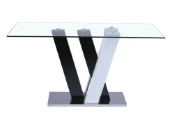 Mesa de comedor WINCH 6 cubiertos - MDF y Cristal templado