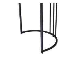 Mesa de comedor 140x80 cm con patas ajustables - estructura de metal - chapa de mármol - Blanco y Negro