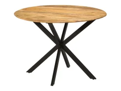Mesa de comedor Ø110x78 cm Madera maciza de mango y acero