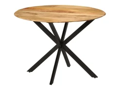Mesa de comedor Ø110x78 cm Madera maciza de mango y acero