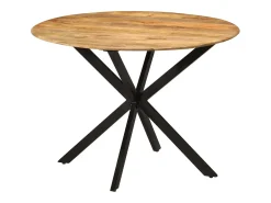 Mesa de comedor Ø110x78 cm Madera maciza de mango y acero