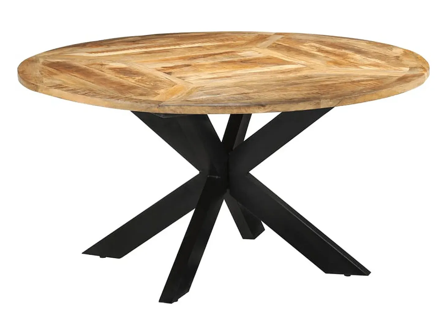 Mesa de comedor Ø150x76 cm madera maciza de mango en bruto