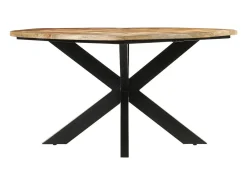 Mesa de comedor Ø150x76 cm madera maciza de mango en bruto