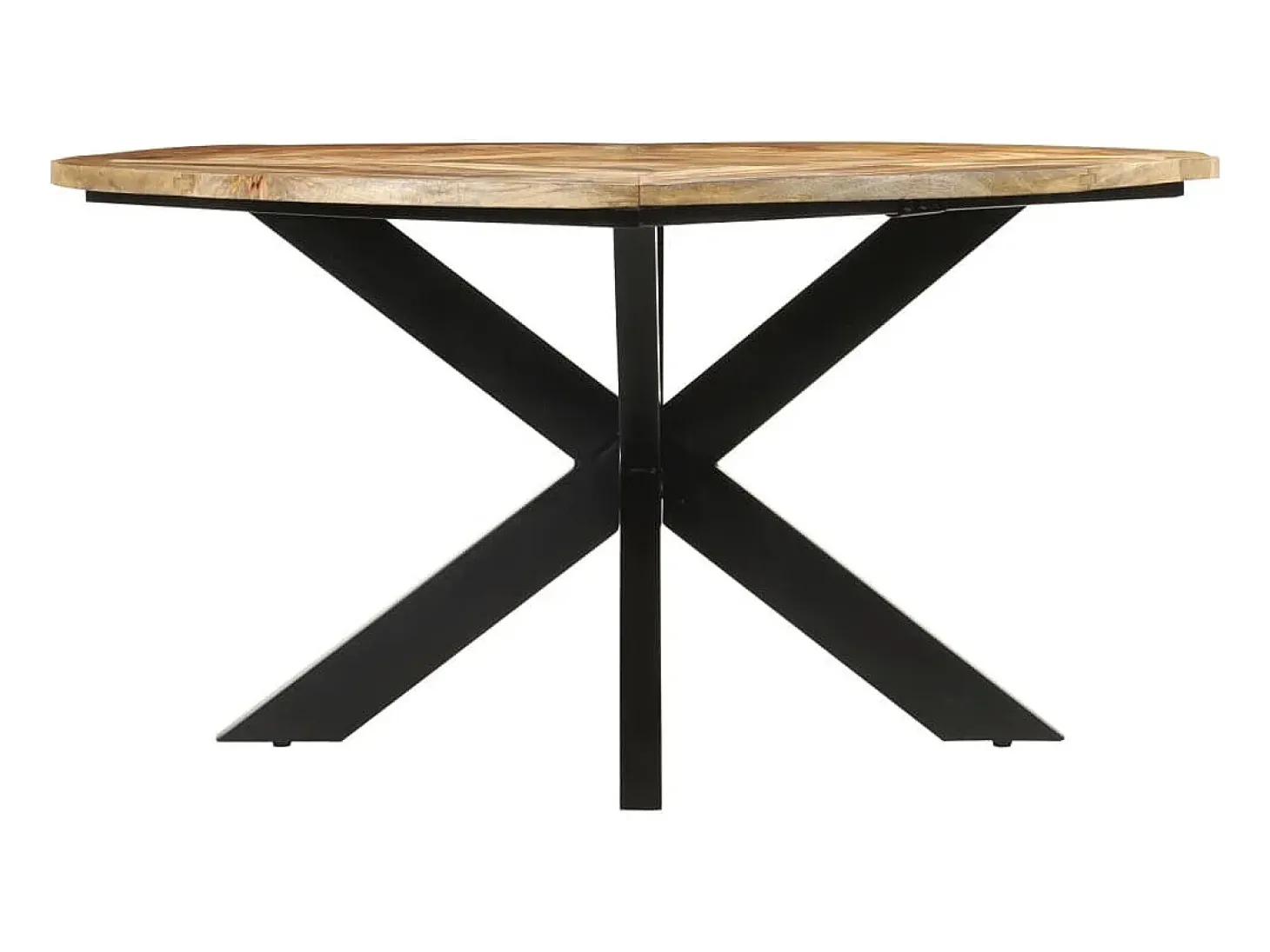 Mesa de comedor Ø150x76 cm madera maciza de mango en bruto