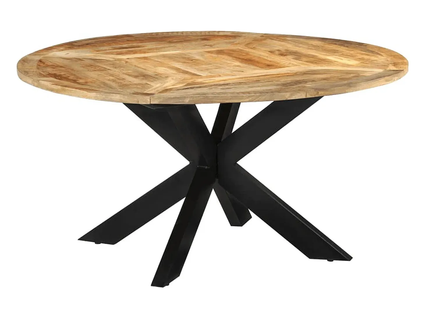 Mesa de comedor Ø150x76 cm madera maciza de mango en bruto