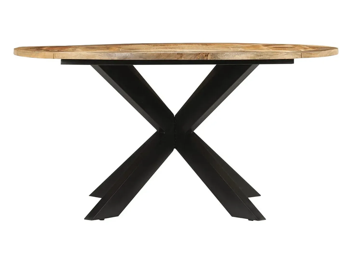 Mesa de comedor Ø150x76 cm madera maciza de mango en bruto