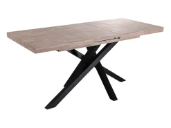 Mesa de comedor Xena extensible forma rectangular roble Honey/negro 76x140-180-220x90 cm Adec