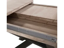 Mesa de comedor Xena extensible forma rectangular roble Honey/negro 76x140-180-220x90 cm Adec