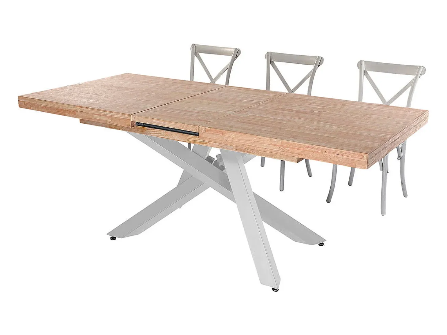 Mesa de comedor Xena extensible forma rectangular roble Nordish/blanco 76x160-200-240x90 cm Adec