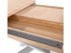 Mesa de comedor Xena extensible forma rectangular roble Nordish/blanco 76x160-200-240x90 cm Adec