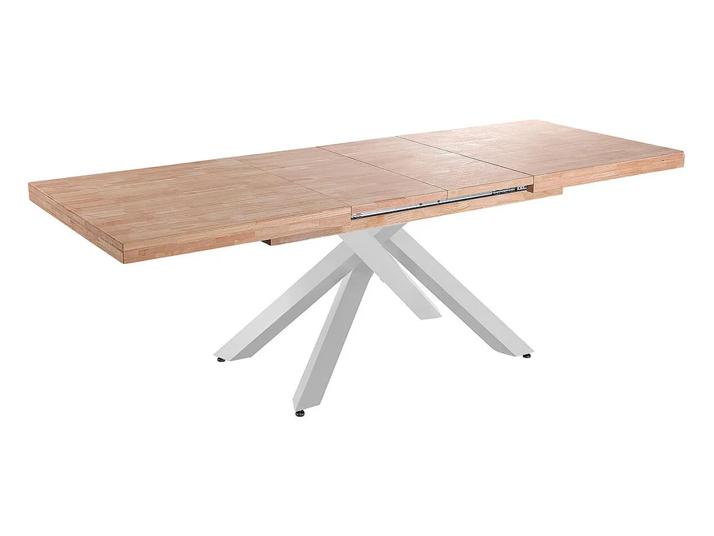 Mesa de comedor Xena extensible forma rectangular roble Nordish/blanco 76x160-200-240x90 cm Adec