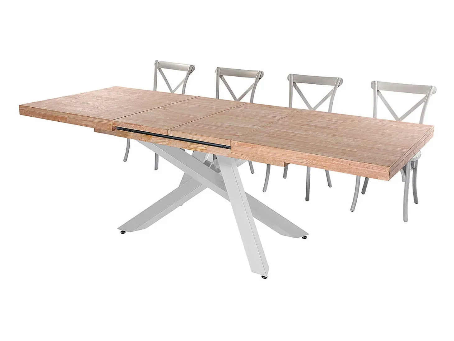 Mesa de comedor Xena extensible forma rectangular roble Nordish/blanco 76x160-200-240x90 cm Adec