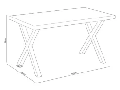 Mesa de comedor X-Loft rectangular diseño nórdico roble Nordish/blanco 76x160x90 cm Adec