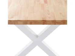 Mesa de comedor X-Loft rectangular diseño nórdico roble Nordish/blanco 76x160x90 cm Adec