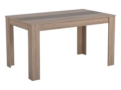 Mesa de comedor 135x80x75 cm blanca marrón