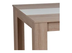 Mesa de comedor 135x80x75 cm blanca marrón