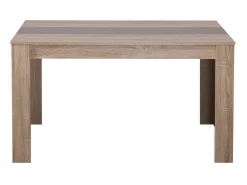 Mesa de comedor 135x80x75 cm blanca marrón