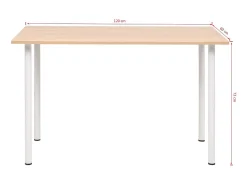 Mesa de comedor 120x60x73 cm color roble y blanco ES500898