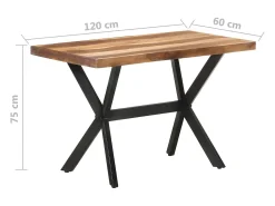 Mesa de comedor 120x60x75 cm Madera acabado miel