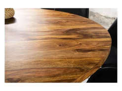 Mesa de comedor YONA redonda 140 cm – Mesa rústica de madera maciza de sheesham