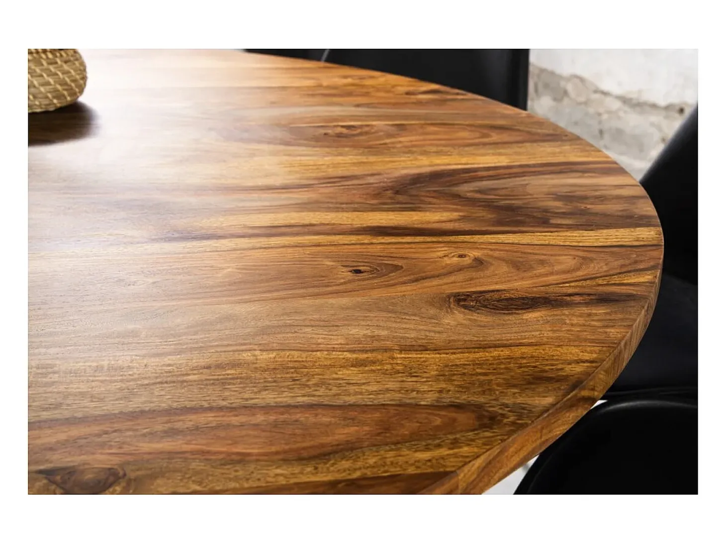 Mesa de comedor YONA redonda 140 cm – Mesa rústica de madera maciza de sheesham