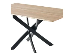 Mesa de comedor Zen patas cruzadas roble/negro 75x140x80 cm Adec