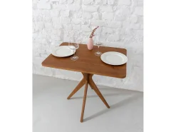 Mesa de comendor rectangular pequena Jubi 55x80cm Nogal