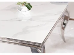 Mesa de diseño Bolti 180cm de metal blanco y cerámica