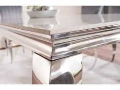 Mesa de diseño Bolti 180cm de metal blanco y cerámica