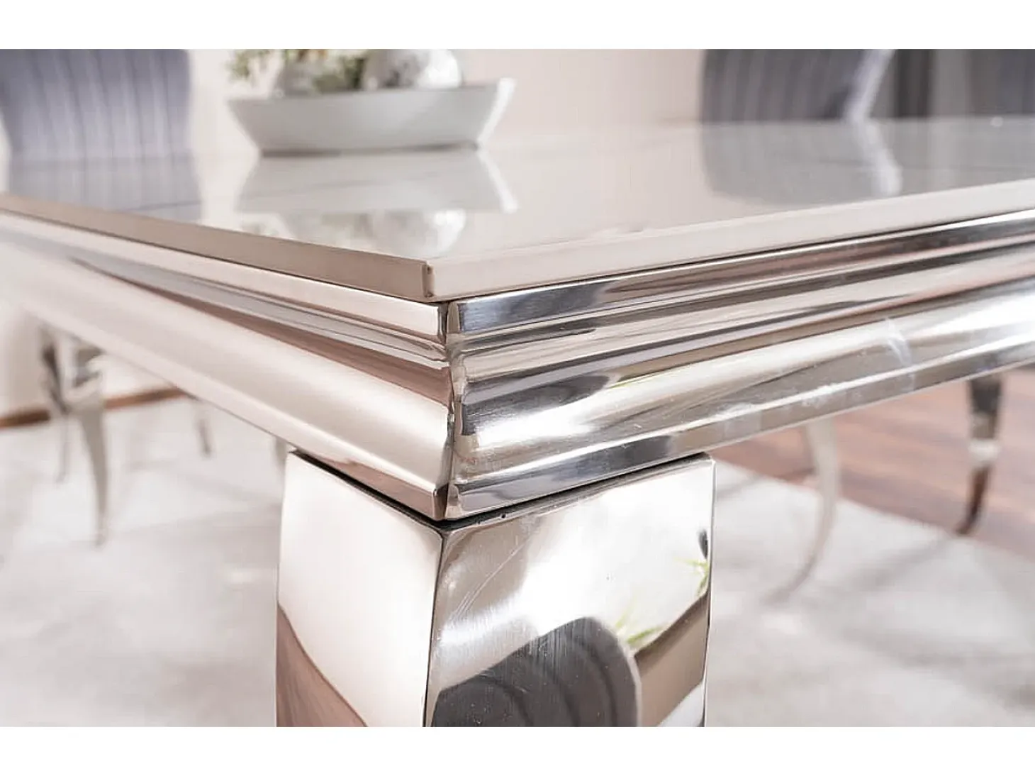 Mesa de diseño Bolti 180cm de metal blanco y cerámica