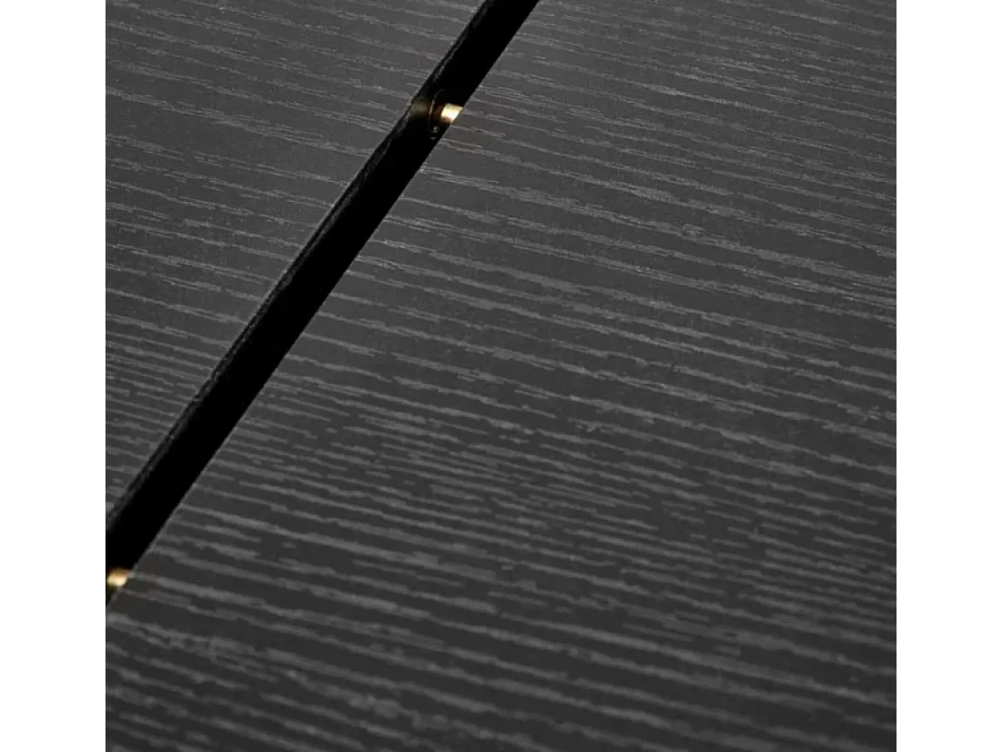 Mesa de diseño extensible negra con tablero chapado en roble 160-250 cm MISTY