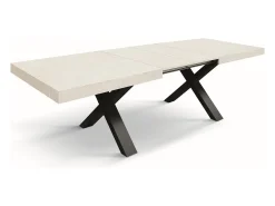 Mesa de fresno blanco,patas antracita,ext.160x90-240x90cm - AMALFI