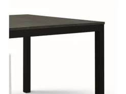 Mesa de madera, acabado acero y metal antracita, extensible 120x80 - TROPEA