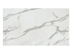Mesa de madera, acabado blanco y patas X negras, extensible 160x90 - 240x90 - CAMAIORE