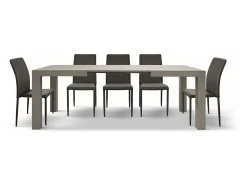 Mesa de madera, acabado gris cemento, extensible 160x90 - MARZAMEMI