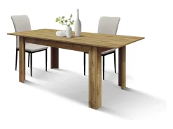 Mesa de madera, acabado roble rústico, extensible 120x80 cm - 160x80 cm - ZAGABRIA