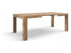 Mesa de madera, acabado roble rústico, ext.140x90-220x90cm - MARZAMEMI