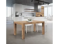 Mesa de madera, acabado roble rústico, ext.140x90-220x90cm - MARZAMEMI