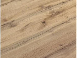Mesa de madera acabado roble, marco metal blanco 110x68 - RAVENNA