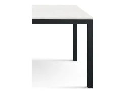 Mesa de madera blanca, estructura de metal antracita 80x80 - RAVENNA