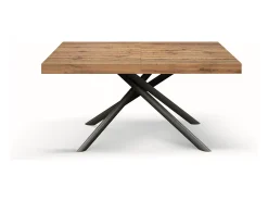 Mesa de madera, efecto roble, base antracita,largo 160x90-240x90cm - CARRARA