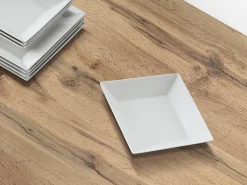 Mesa de madera efecto roble,patas antracita,110x70-190x70cm - POSITANO