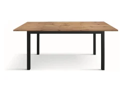 Mesa de madera, efecto roble, base antracita, ext.120x80-170x80cm - TROPEA