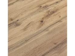 Mesa de madera, efecto roble, base antracita, 140x80-190x80cm de largo - TROPEA