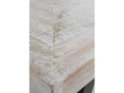 Mesa de madera maciza de mango color blanco patinado 160x90