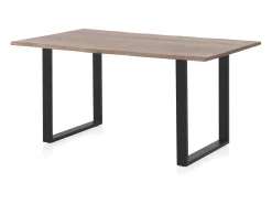 Mesa de madera maciza de acacia 160x90 con patas metálicas negras