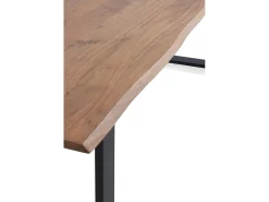 Mesa de madera maciza de acacia 160x90 con patas metálicas negras