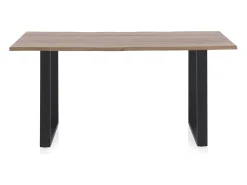 Mesa de madera maciza de acacia 160x90 con patas metálicas negras