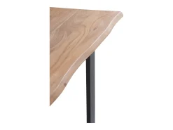 Mesa de madera maciza de acacia 160x90 con patas metálicas negras